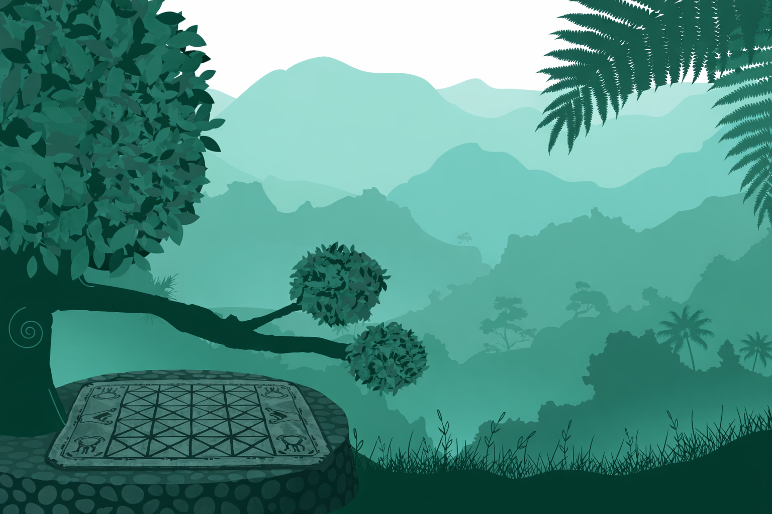 Baghchal Chautari - Baghchal board at a chautari rest stop